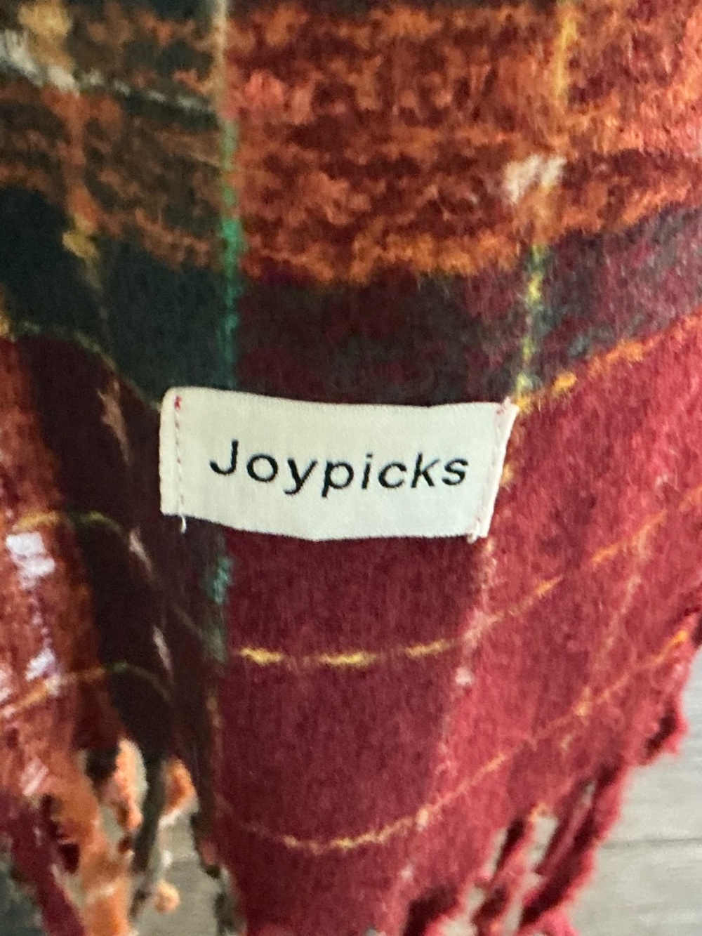 Women Boho Buffalo Plaid Shawl Wrap